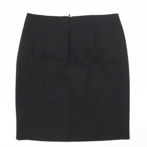 Marks and Spencer Girls Black Polyester Bandage Skirt Size 12-13 Years Regular Zip