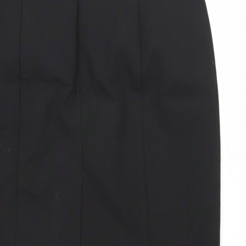 Marks and Spencer Girls Black Polyester Bandage Skirt Size 12-13 Years Regular Zip