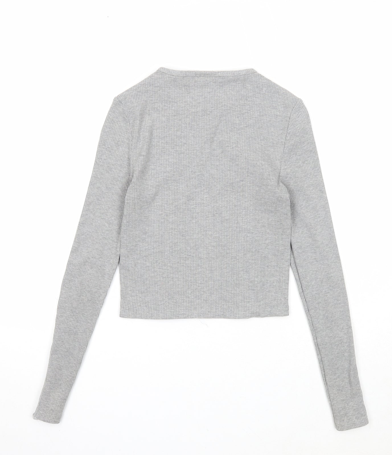 Topshop Womens Grey Round Neck Polyester Pullover Jumper Size 10
