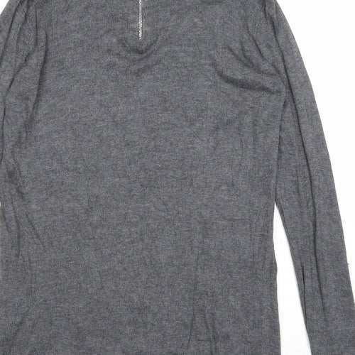 Atmosphere Womens Grey Collared Viscose Pullover Jumper Size 8