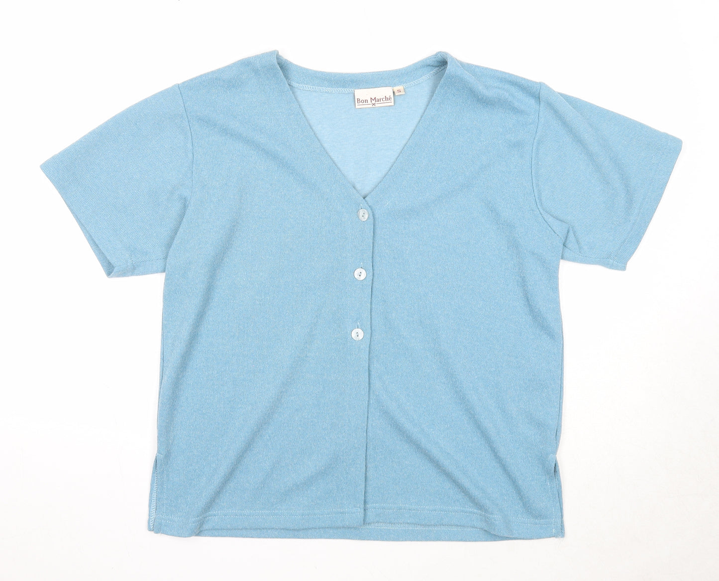 Bonmarché Womens Blue V-Neck Polyester Cardigan Jumper Size S
