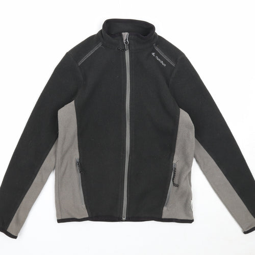 Quechua Boys Grey Geometric Jacket Size 10 Years Zip
