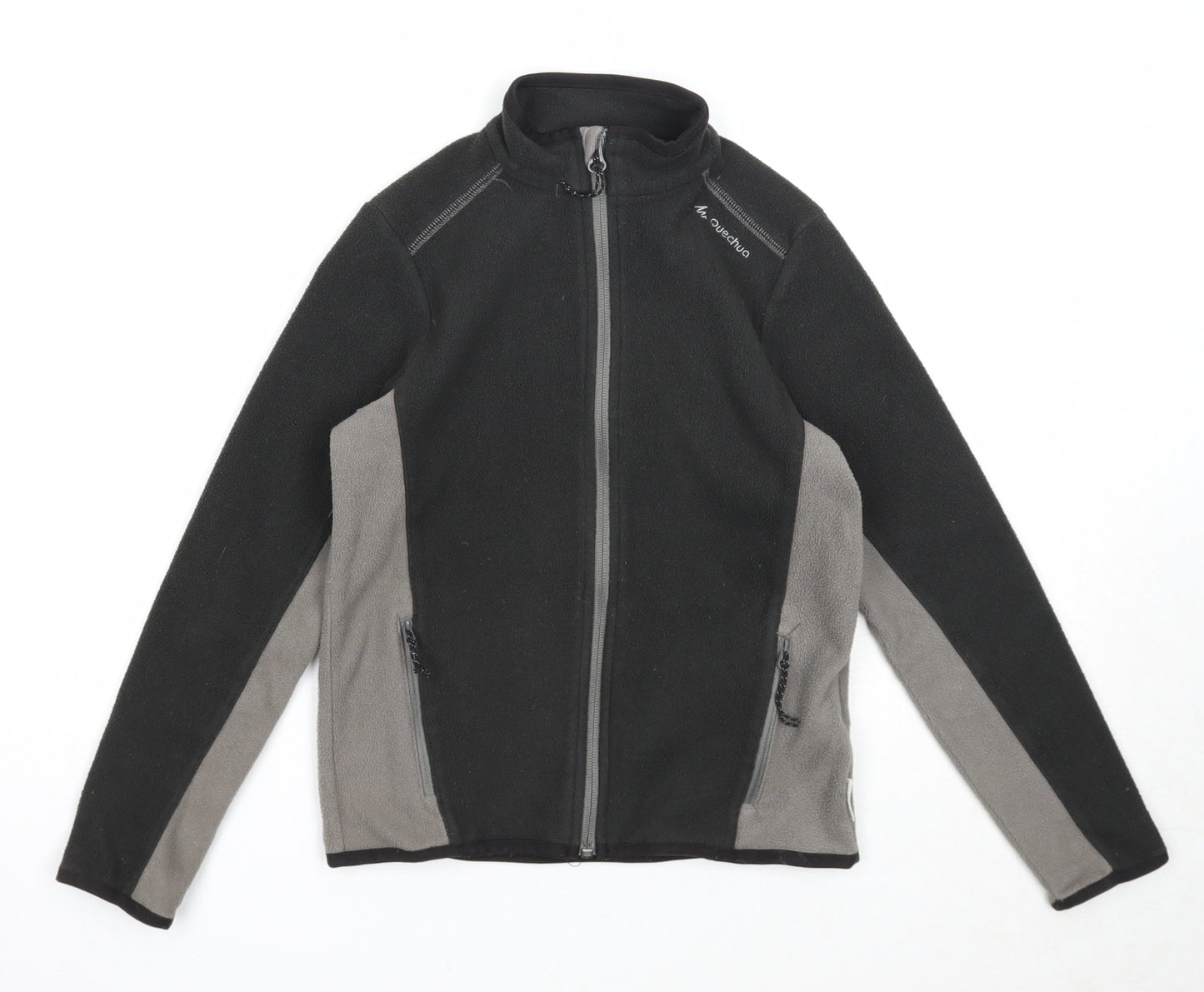 Quechua Boys Grey Geometric Jacket Size 10 Years Zip