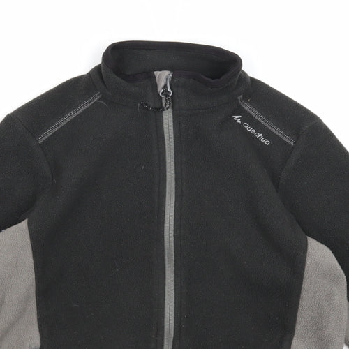 Quechua Boys Grey Geometric Jacket Size 10 Years Zip