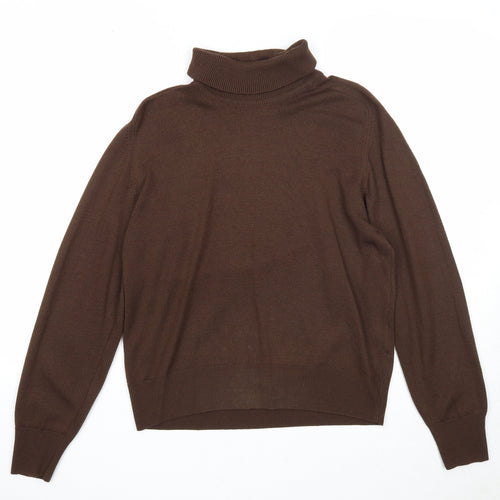 Escorpion Womens Brown Roll Neck Acrylic Pullover Jumper Size M