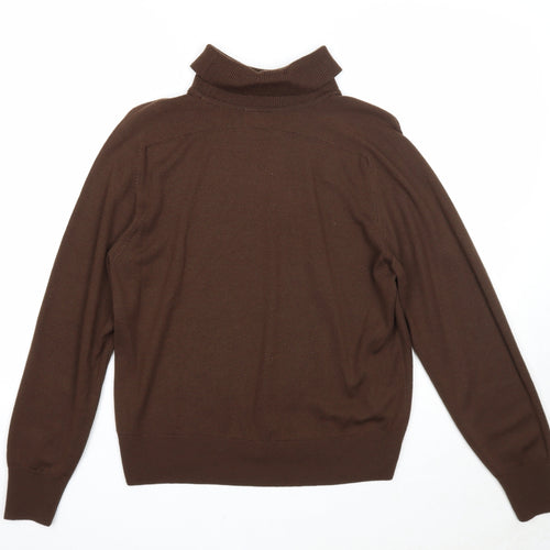Escorpion Womens Brown Roll Neck Acrylic Pullover Jumper Size M