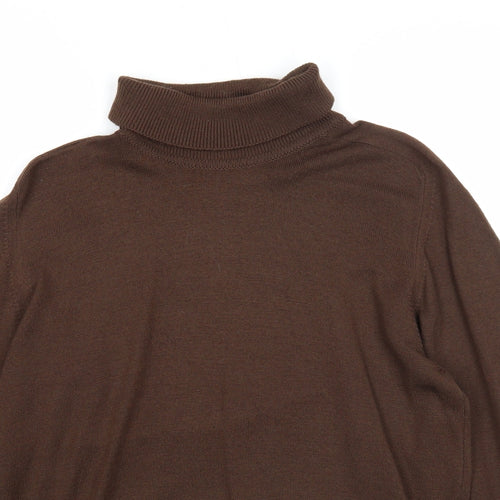Escorpion Womens Brown Roll Neck Acrylic Pullover Jumper Size M