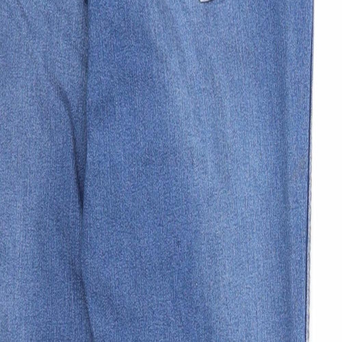 H&M Womens Blue Cotton Straight Jeans Size 30 in Regular Zip