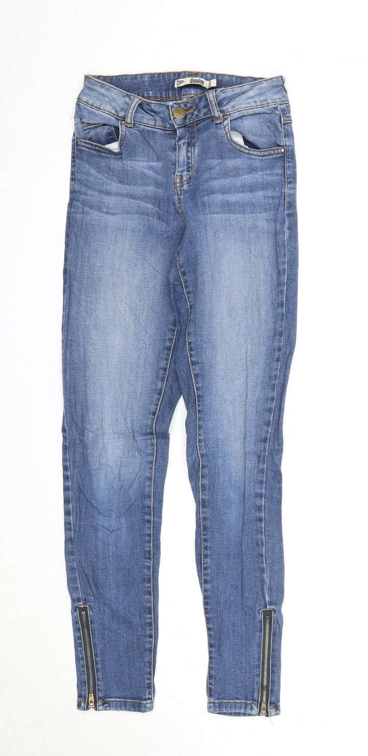 DP Denim Womens Blue Cotton Skinny Jeans Size 6 Regular Zip - Waist 22 inches