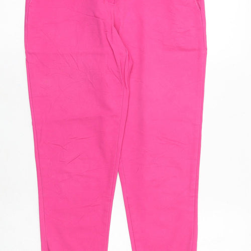 RESERVED Womens Pink Polyester Chino Trousers Size 8 Regular Zip