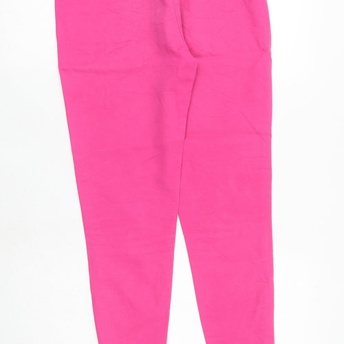 RESERVED Womens Pink Polyester Chino Trousers Size 8 Regular Zip