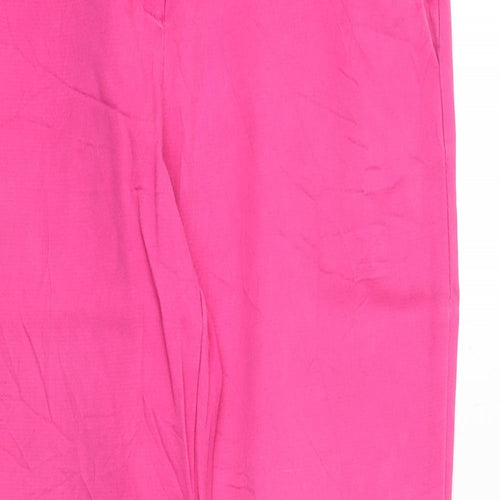 RESERVED Womens Pink Polyester Chino Trousers Size 8 Regular Zip