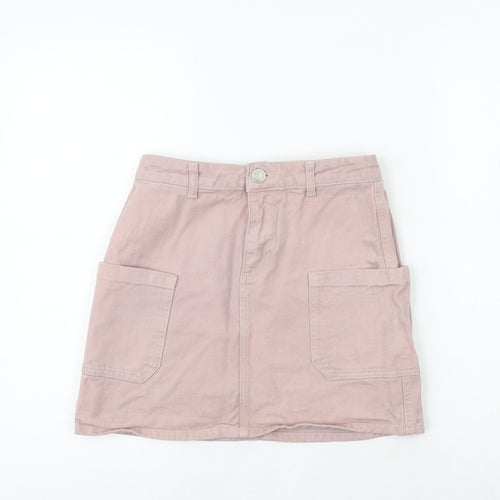 BDG Womens Pink Cotton Cargo Skirt Size XS Button