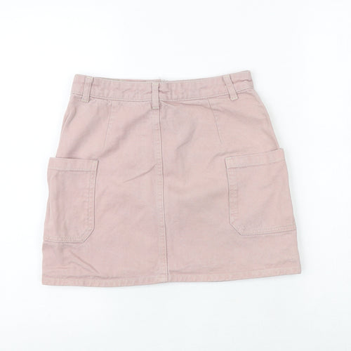 BDG Womens Pink Cotton Cargo Skirt Size XS Button