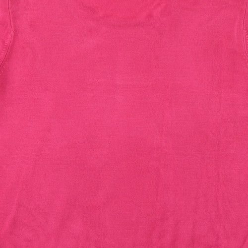 Marks and Spencer Womens Pink Boat Neck Acrylic Pullover Jumper Size 16