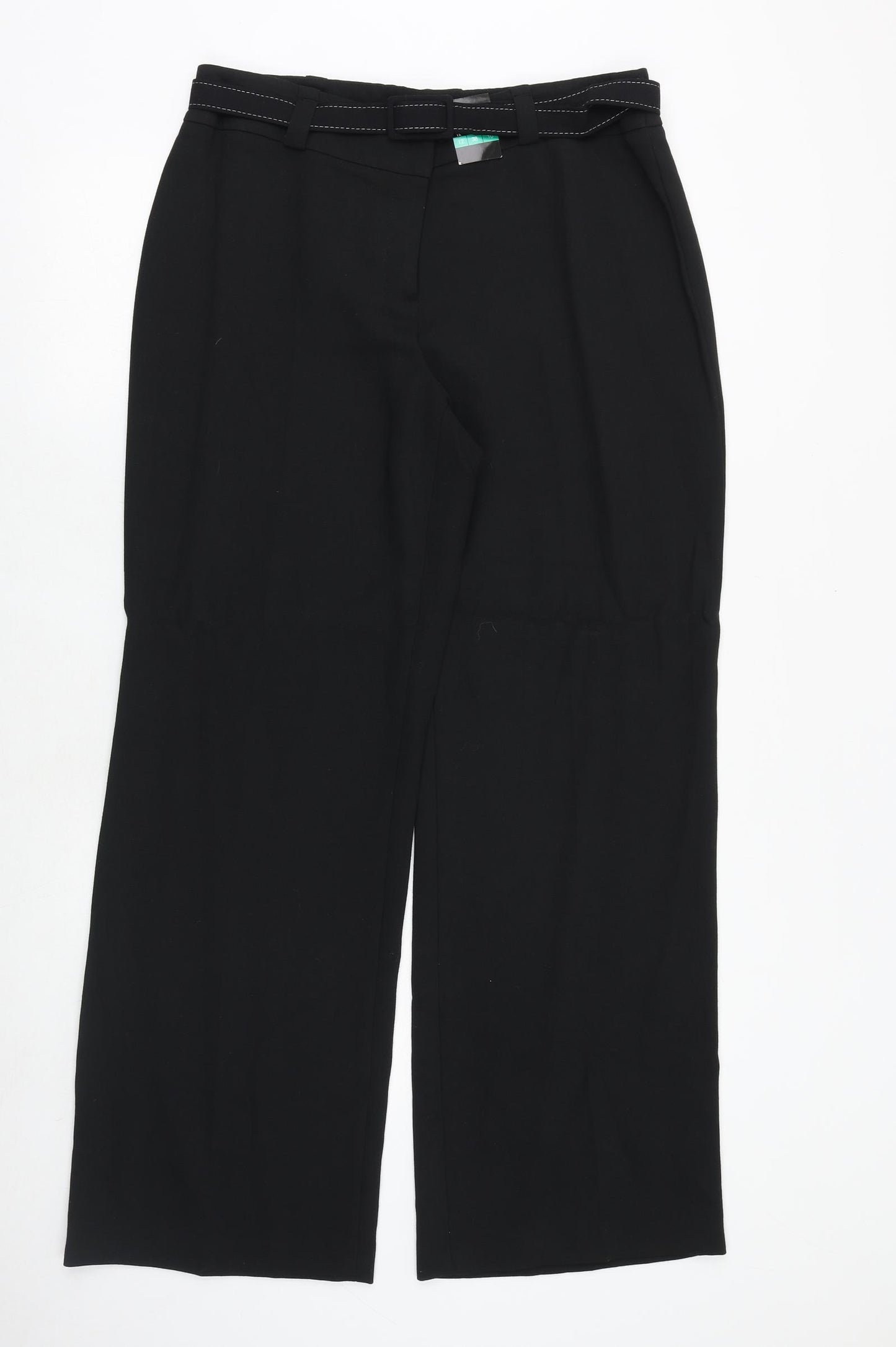 Planet Womens Black Polyester Dress Pants Trousers Size 12 Regular Zip