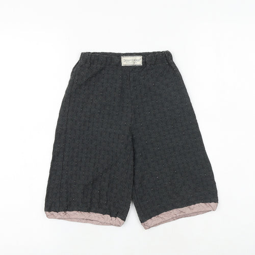 okker Girls Grey Herringbone Polyester Bermuda Shorts Size 5 Years Regular