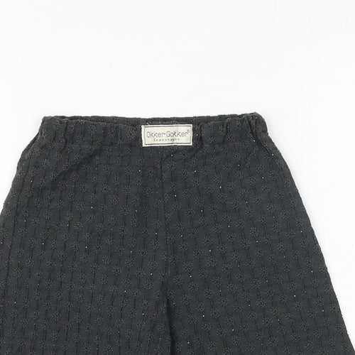 okker Girls Grey Herringbone Polyester Bermuda Shorts Size 5 Years Regular