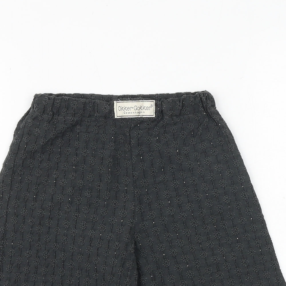 okker Girls Grey Herringbone Polyester Bermuda Shorts Size 5 Years Regular
