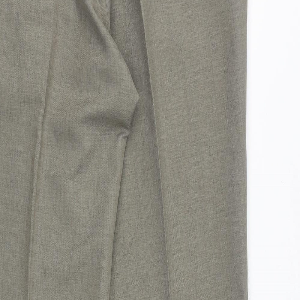 Wolsey Mens Beige Polyester Dress Pants Trousers Size 34 in Regular Zip