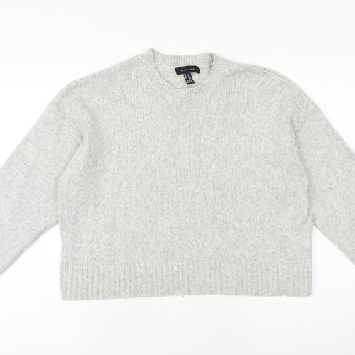 New Look Womens Grey Round Neck Acrylic Pullover Jumper Size M