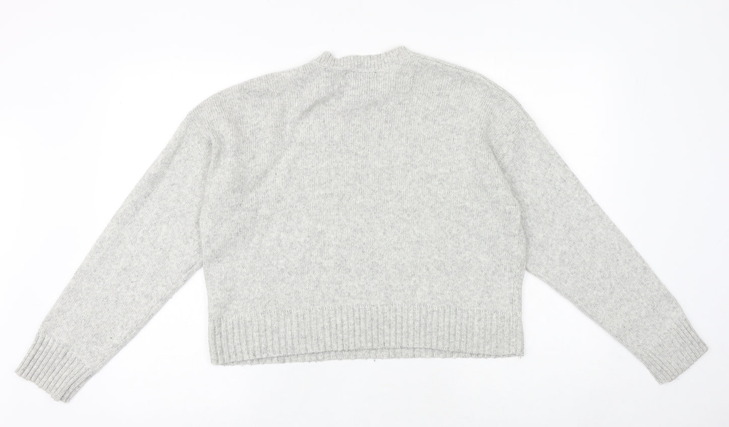 New Look Womens Grey Round Neck Acrylic Pullover Jumper Size M