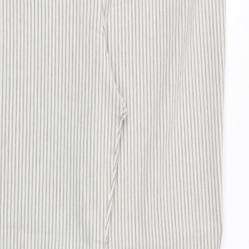 Dorothy Perkins Womens Grey Striped Viscose Trousers Size 18 Regular Zip