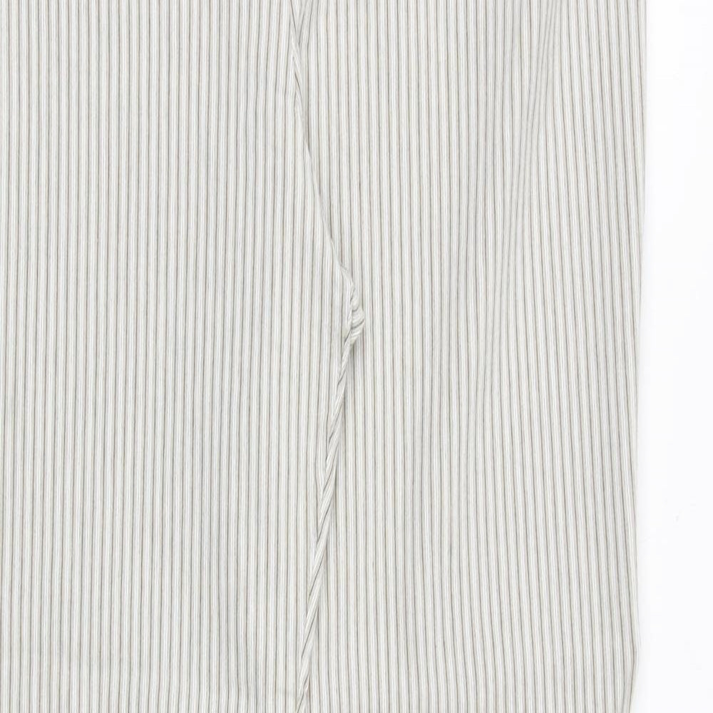 Dorothy Perkins Womens Grey Striped Viscose Trousers Size 18 Regular Zip