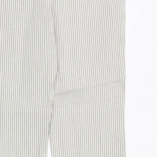 Dorothy Perkins Womens Grey Striped Viscose Trousers Size 18 Regular Zip