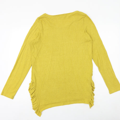 NEXT Womens Yellow Round Neck Viscose Pullover Jumper Size 10