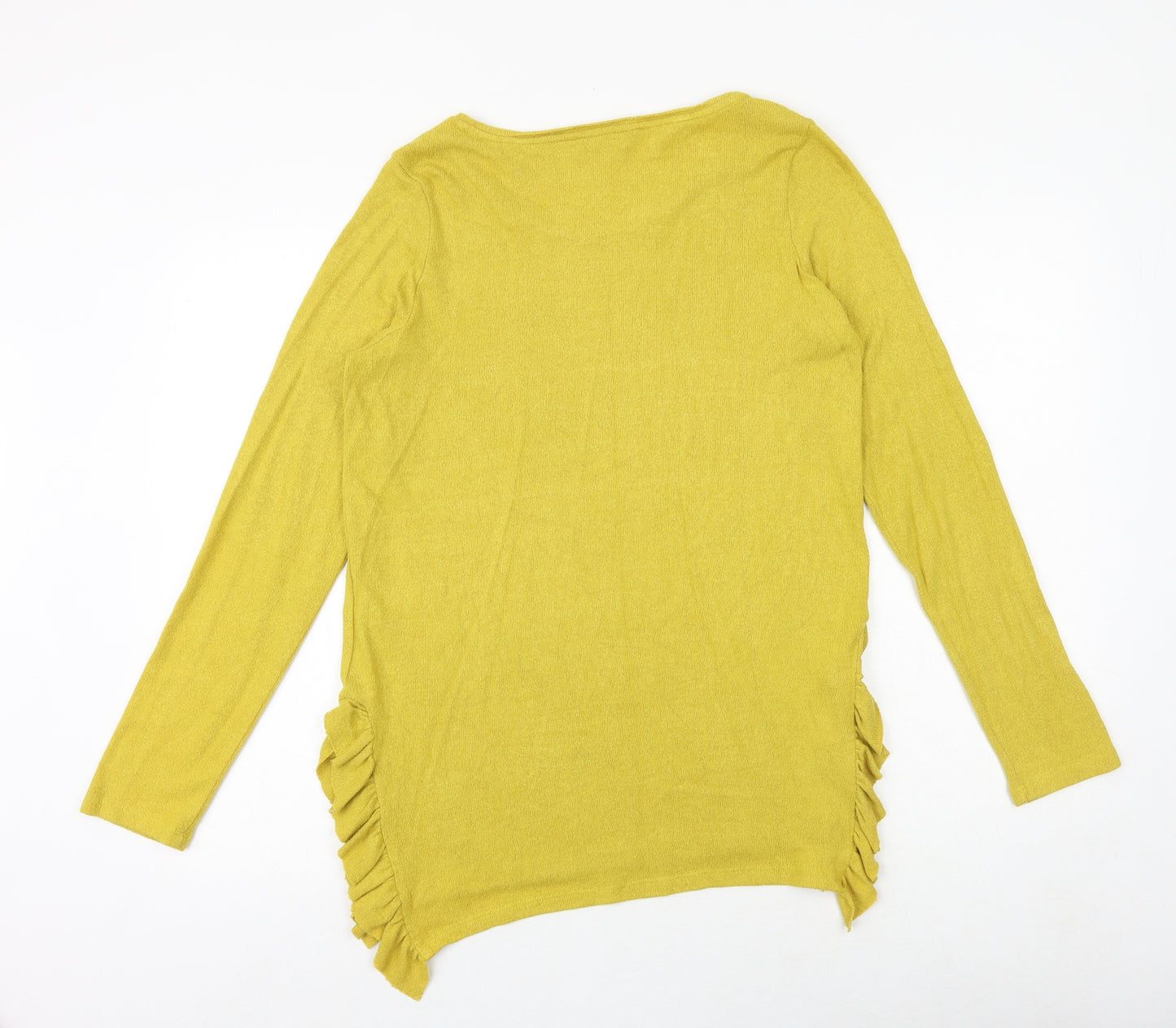 NEXT Womens Yellow Round Neck Viscose Pullover Jumper Size 10