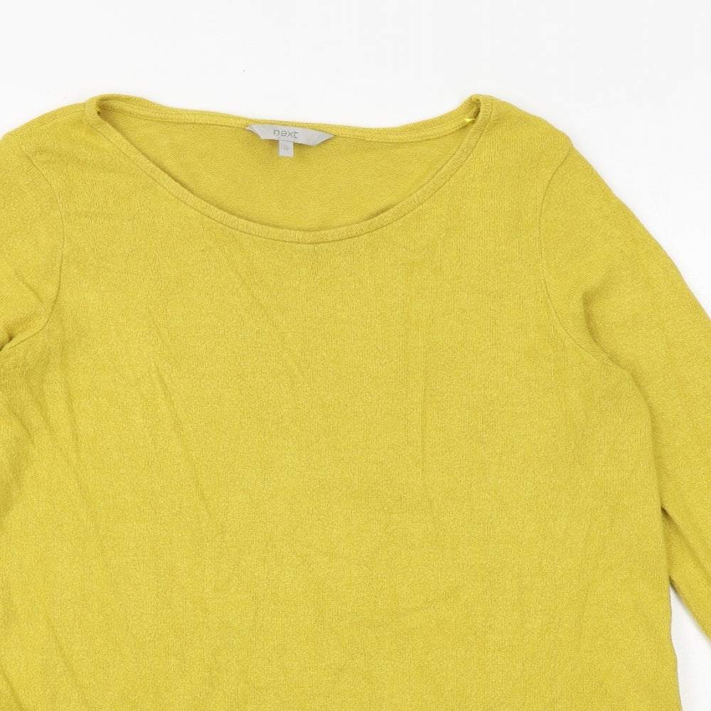NEXT Womens Yellow Round Neck Viscose Pullover Jumper Size 10