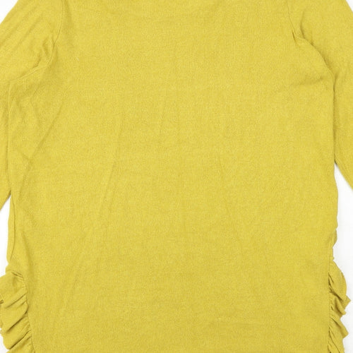 NEXT Womens Yellow Round Neck Viscose Pullover Jumper Size 10