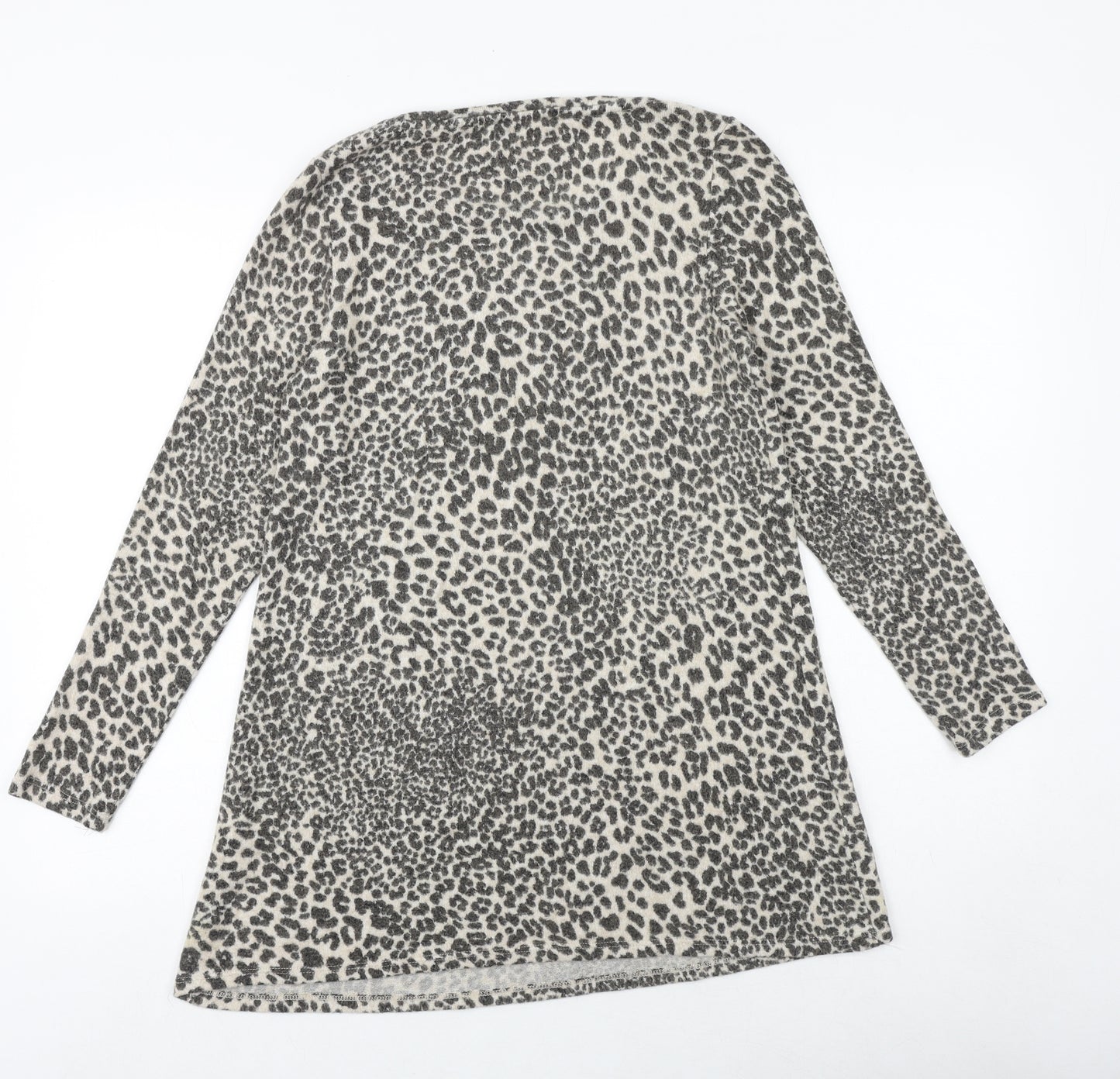 George Womens Brown Round Neck Animal Print Viscose Pullover Jumper Size 8 - Leopard Pattern