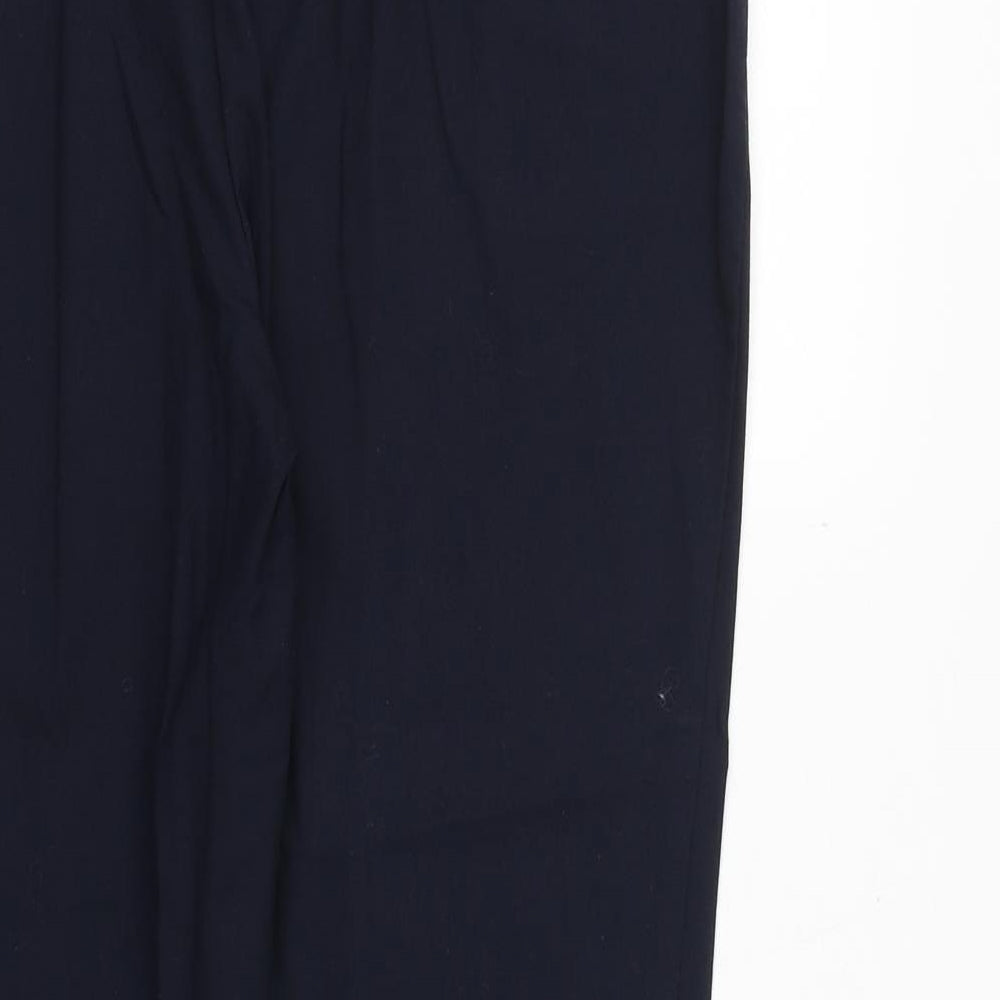 Marks and Spencer Womens Blue Polyester Chino Trousers Size 14 Regular Zip