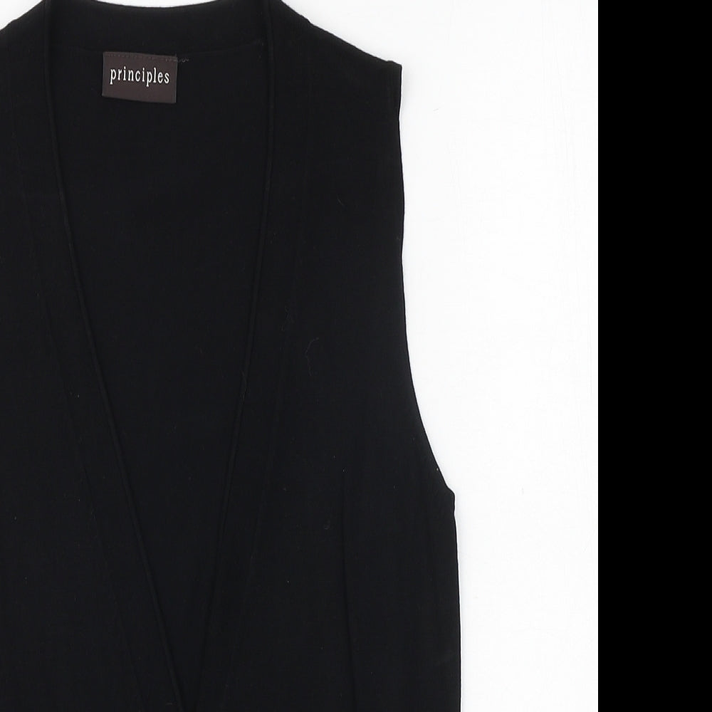 Principles Womens Black V-Neck Viscose Vest Jumper Size 10