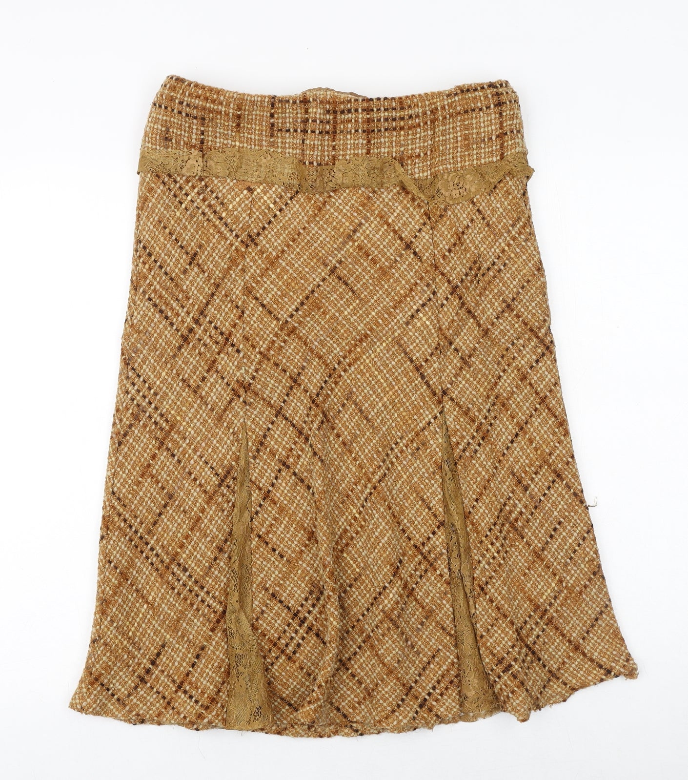 Limited collection Womens Orange Geometric Polyester Swing Skirt Size 10