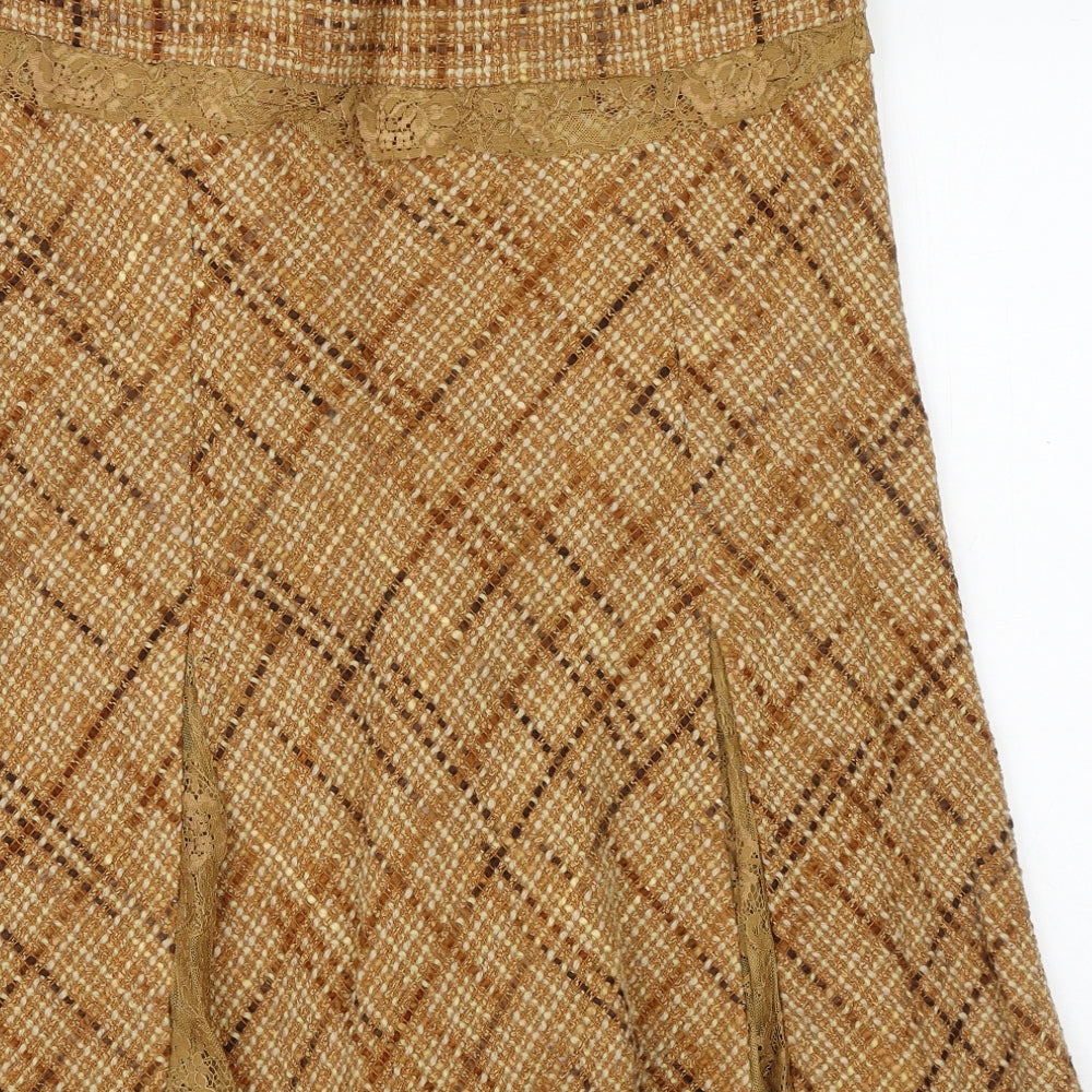 Limited collection Womens Orange Geometric Polyester Swing Skirt Size 10