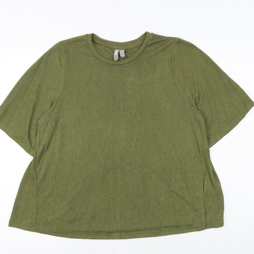 ASOS Womens Green Viscose Basic T-Shirt Size 4 Round Neck