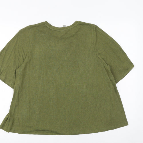 ASOS Womens Green Viscose Basic T-Shirt Size 4 Round Neck