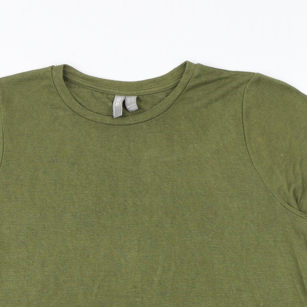 ASOS Womens Green Viscose Basic T-Shirt Size 4 Round Neck