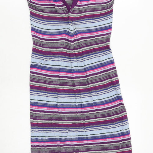 Phase Eight Womens Multicoloured Striped Polyester A-Line Size 10 V-Neck Pullover