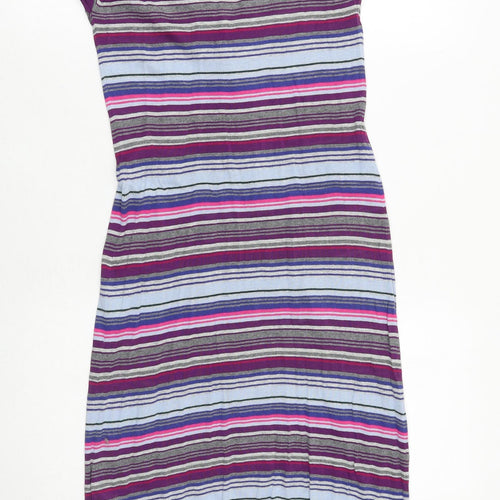 Phase Eight Womens Multicoloured Striped Polyester A-Line Size 10 V-Neck Pullover