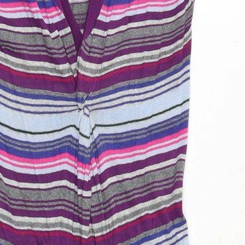 Phase Eight Womens Multicoloured Striped Polyester A-Line Size 10 V-Neck Pullover
