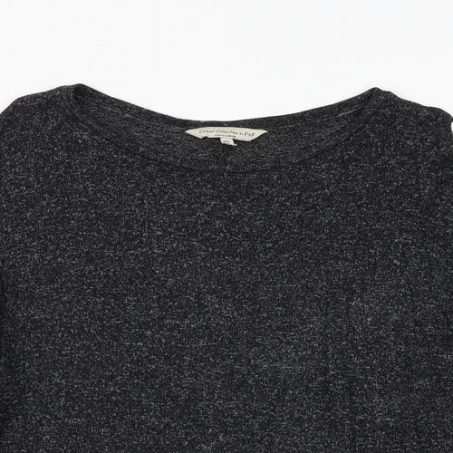 F&F Womens Grey Geometric Polyester Basic Blouse Size 8 Round Neck