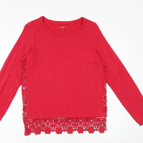 NEXT Womens Red Floral Polyester Pullover Sweatshirt Size 8 Pullover