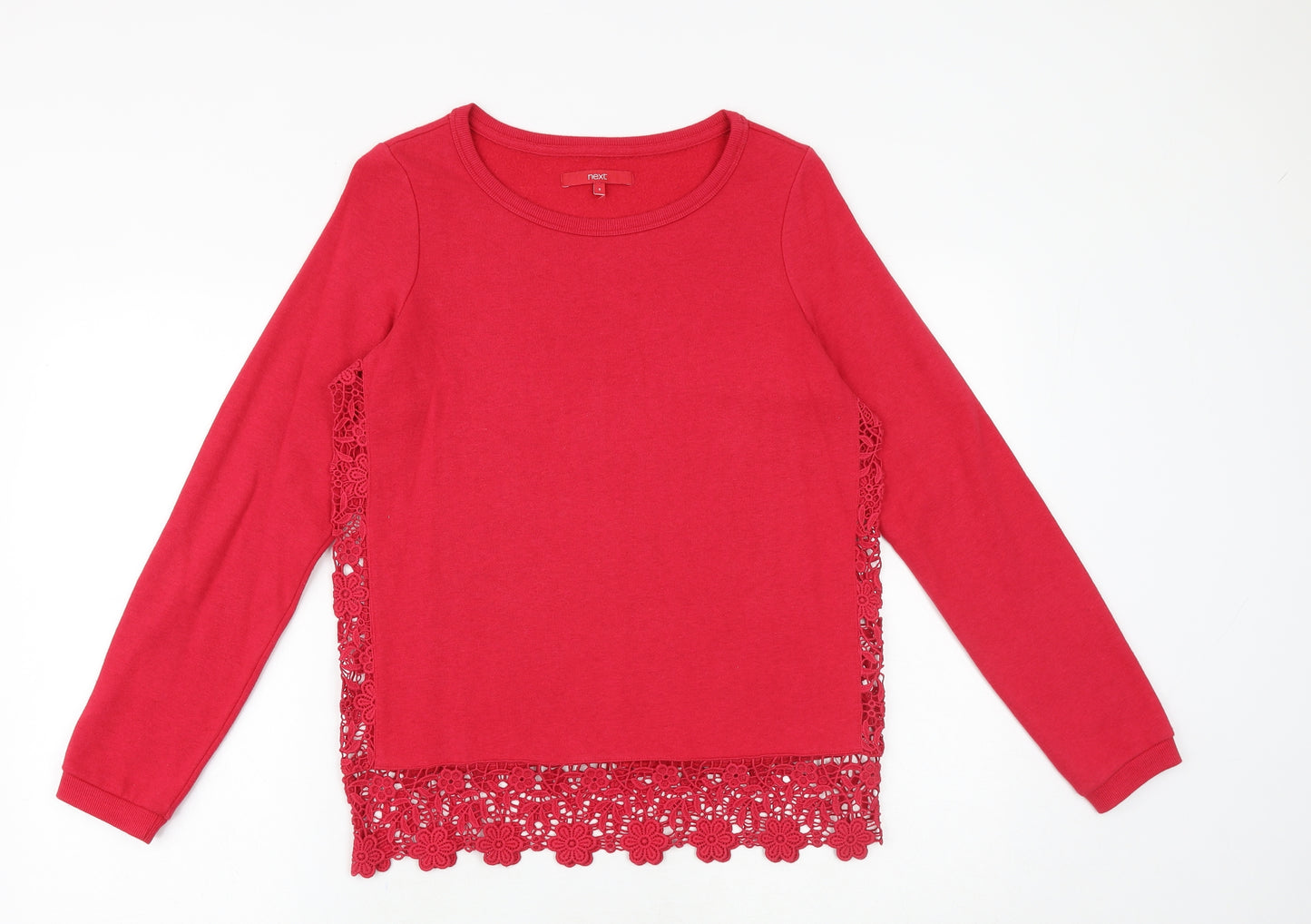 NEXT Womens Red Floral Polyester Pullover Sweatshirt Size 8 Pullover