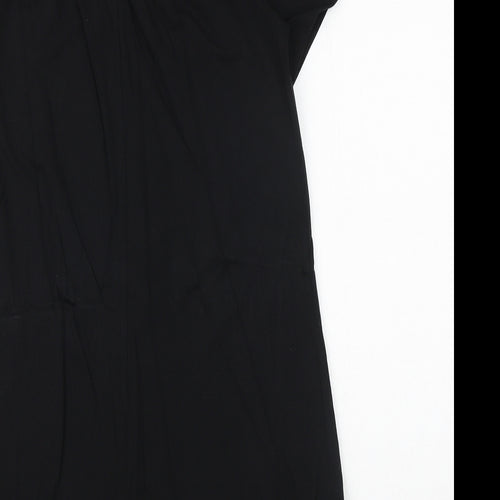 Papaya Womens Black 100% Cotton A-Line Size S Round Neck Pullover