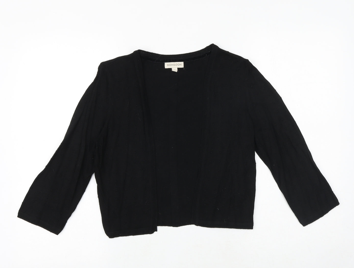 Monsoon Womens Black V-Neck Polyester Cardigan Jumper Size S