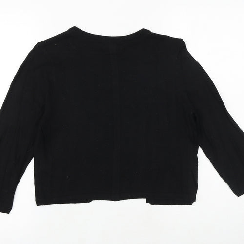 Monsoon Womens Black V-Neck Polyester Cardigan Jumper Size S